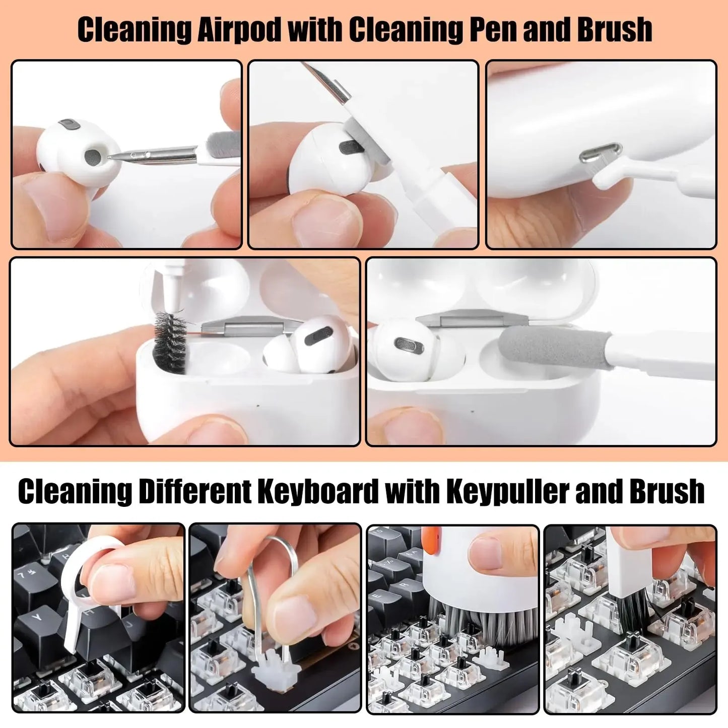 Keyboard & Screen Cleaning Kit – Multi-Purpose Cleaning Tools with Storage Box