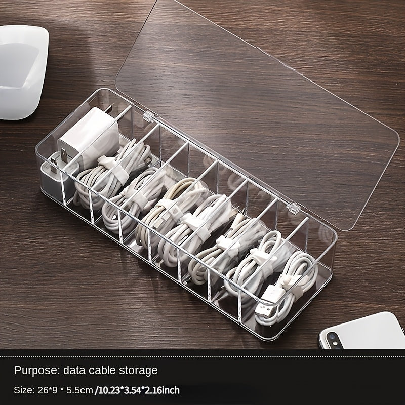 Clear Plastic Cable Organizer Box – Keep Your Cables Neat & Dust-Free!