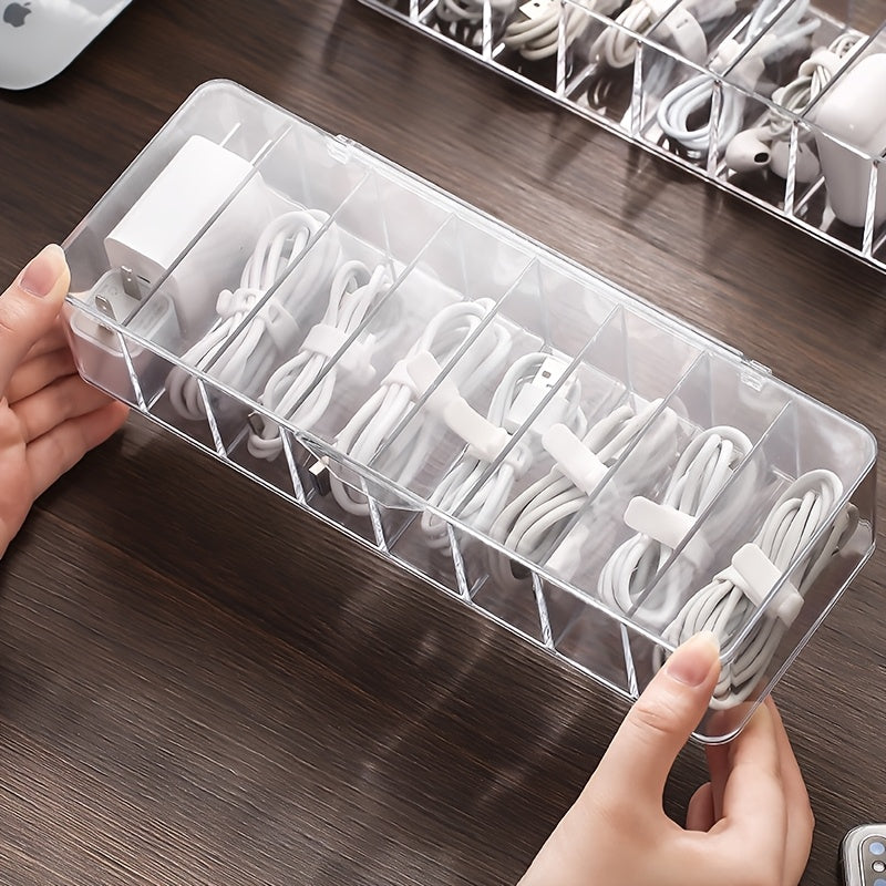 Clear Plastic Cable Organizer Box – Keep Your Cables Neat & Dust-Free!