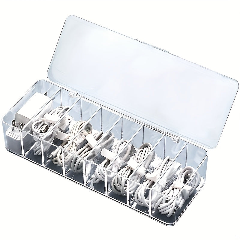 Clear Plastic Cable Organizer Box – Keep Your Cables Neat & Dust-Free!