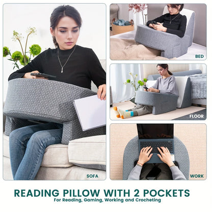 Soft Reading Pillow with Armrests – Ultimate Comfort for Gaming, Working & Lounging