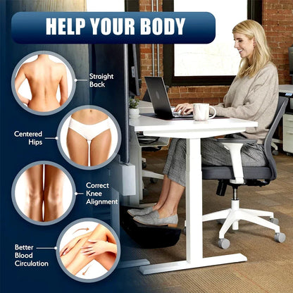 Adjustable Memory Foam Foot Rest – Ergonomic Under-Desk Support for Work, Home & Travel