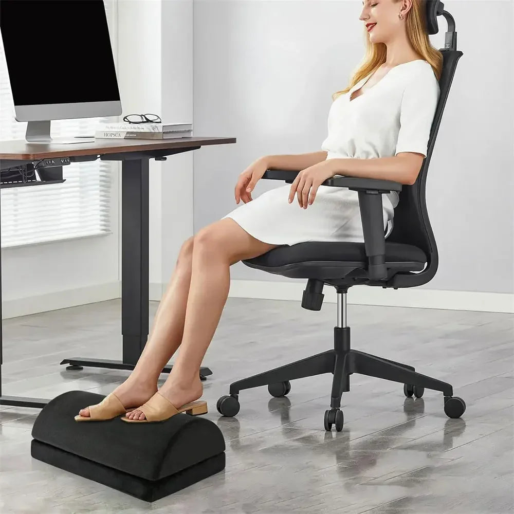 Adjustable Memory Foam Foot Rest – Ergonomic Under-Desk Support for Work, Home & Travel