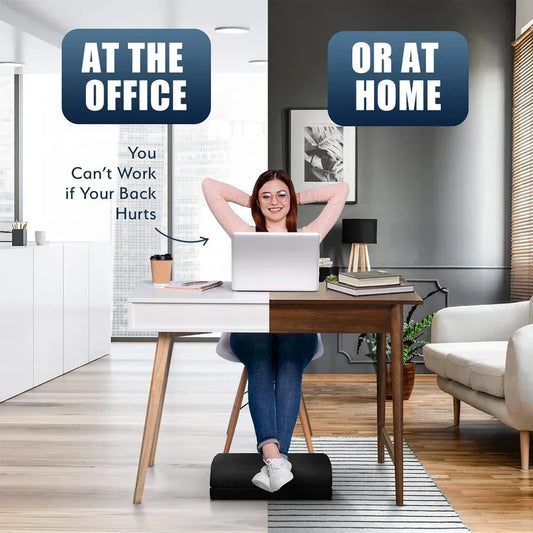 Adjustable Memory Foam Foot Rest – Ergonomic Under-Desk Support for Work, Home & Travel