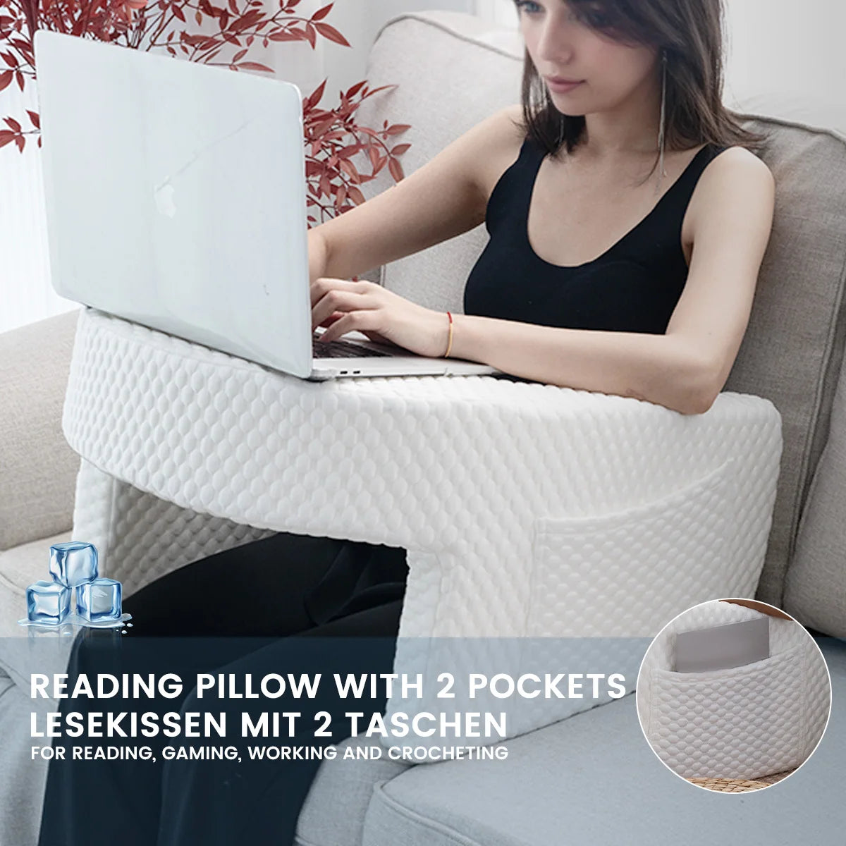 Soft Reading Pillow with Armrests – Ultimate Comfort for Gaming, Working & Lounging