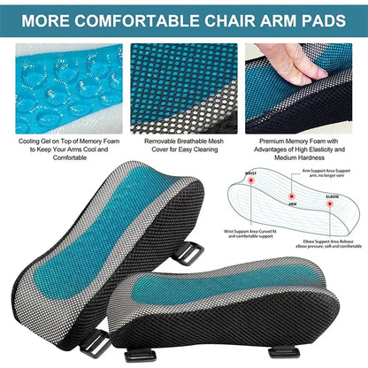 Ergonomic Armrest Pads – Soft Cushion Support for Office, Gaming & Desk Chairs