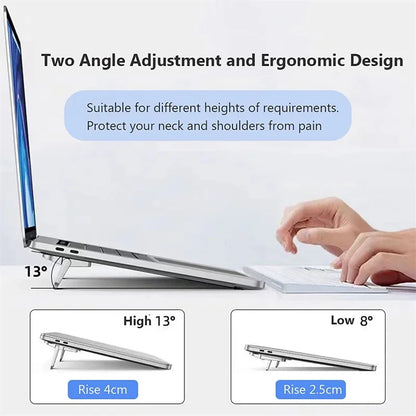 Portable Laptop Stand – Foldable, Adjustable & Invisible Design for MacBook & Notebooks