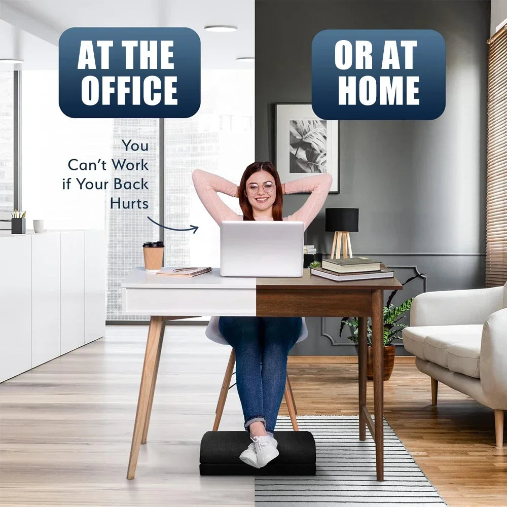 Adjustable Memory Foam Foot Rest – Ergonomic Under-Desk Support for Work, Home & Travel