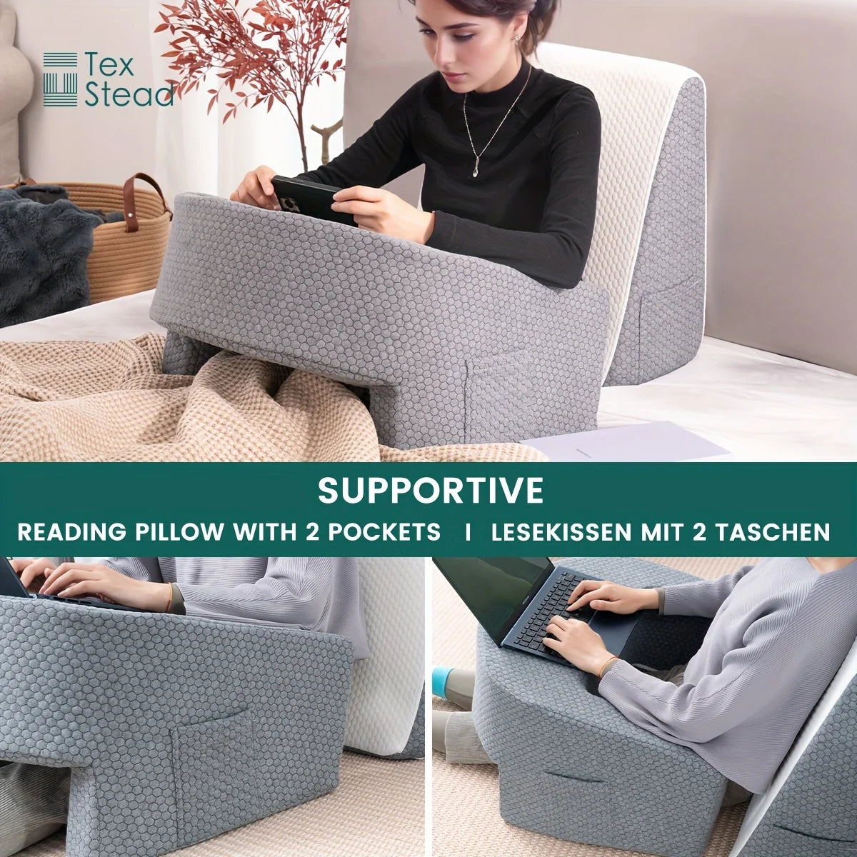 Soft Reading Pillow with Armrests – Ultimate Comfort for Gaming, Working & Lounging