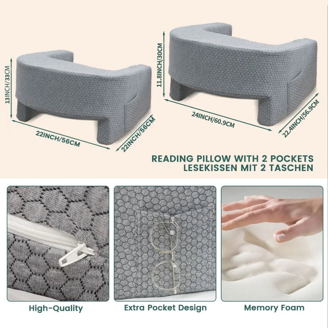 Soft Reading Pillow with Armrests – Ultimate Comfort for Gaming, Working & Lounging
