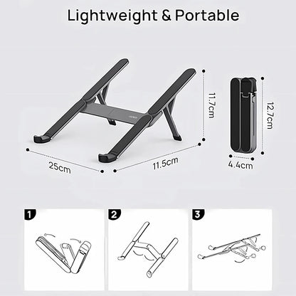 Adjustable Ergonomic Laptop Stand – Foldable, Portable & Sturdy Aluminum Design