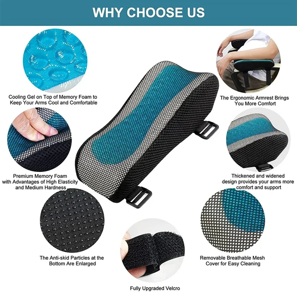 Ergonomic Armrest Pads – Soft Cushion Support for Office, Gaming & Desk Chairs