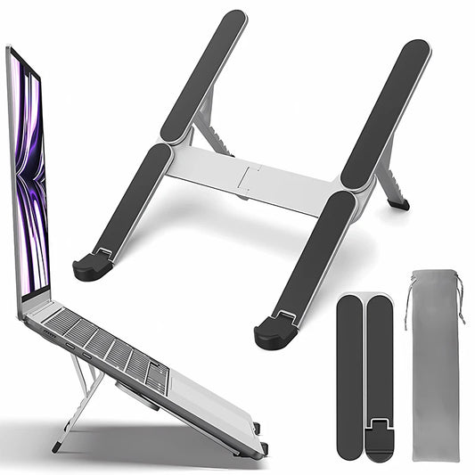 Adjustable Ergonomic Laptop Stand – Foldable, Portable & Sturdy Aluminum Design