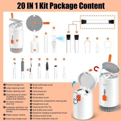 Keyboard & Screen Cleaning Kit – Multi-Purpose Cleaning Tools with Storage Box