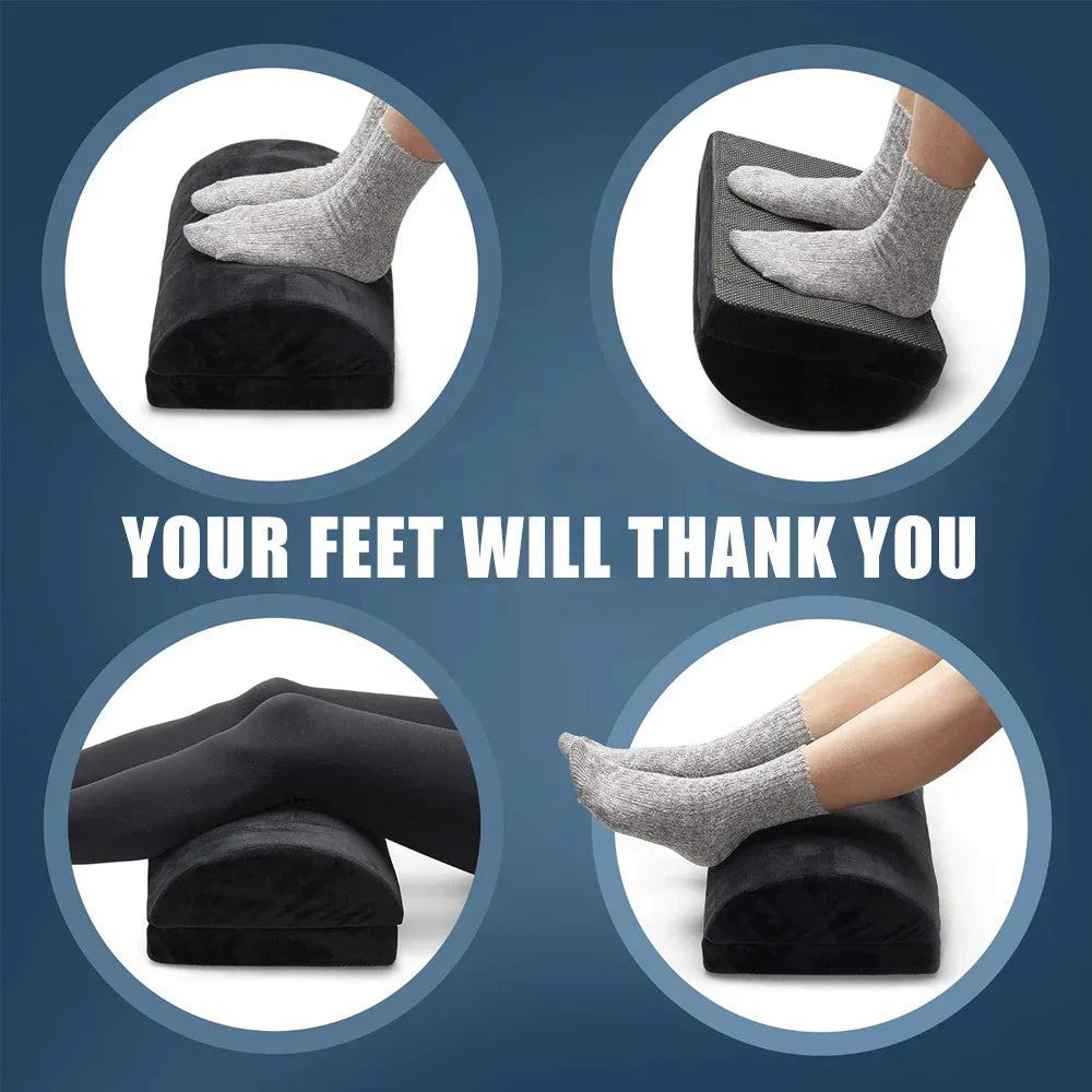 Adjustable Memory Foam Foot Rest – Ergonomic Under-Desk Support for Work, Home & Travel