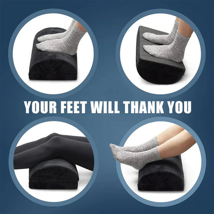 Adjustable Memory Foam Foot Rest – Ergonomic Under-Desk Support for Work, Home & Travel