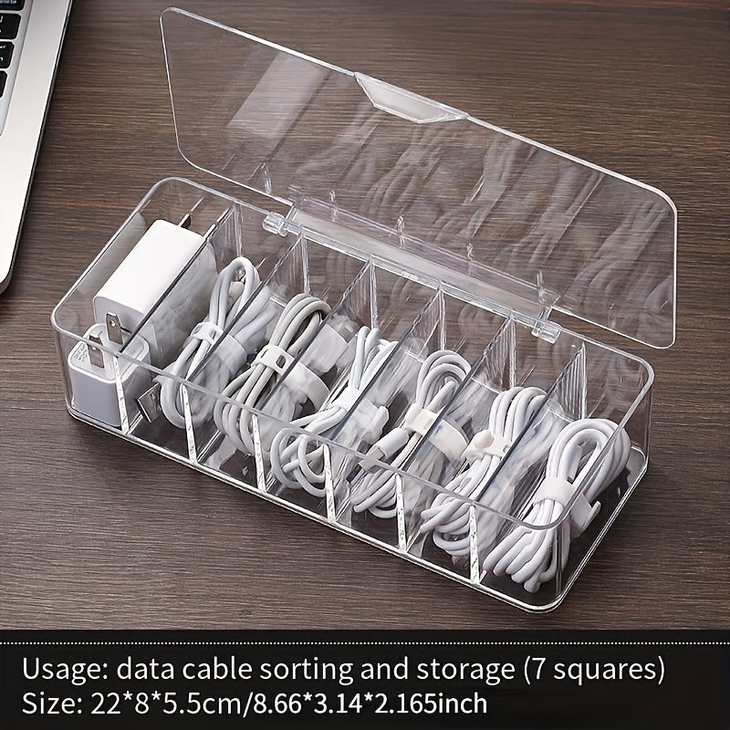 Clear Plastic Cable Organizer Box – Keep Your Cables Neat & Dust-Free!