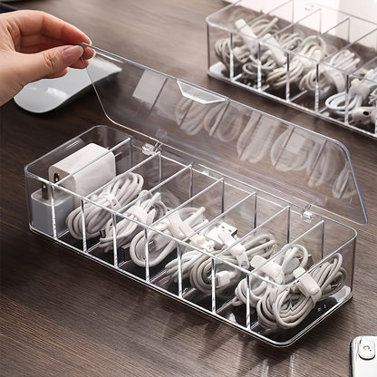 Clear Plastic Cable Organizer Box – Keep Your Cables Neat & Dust-Free!